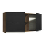Mueble de Cocina Superior Glamy 1.50 m 2 Puertas 2 Nichos Centrales Marrón/Negro