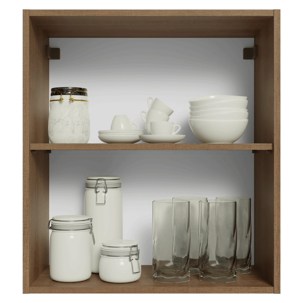Mueble de Cocina Superior Vik 60 cm 1 Puerta Marrón/Gris