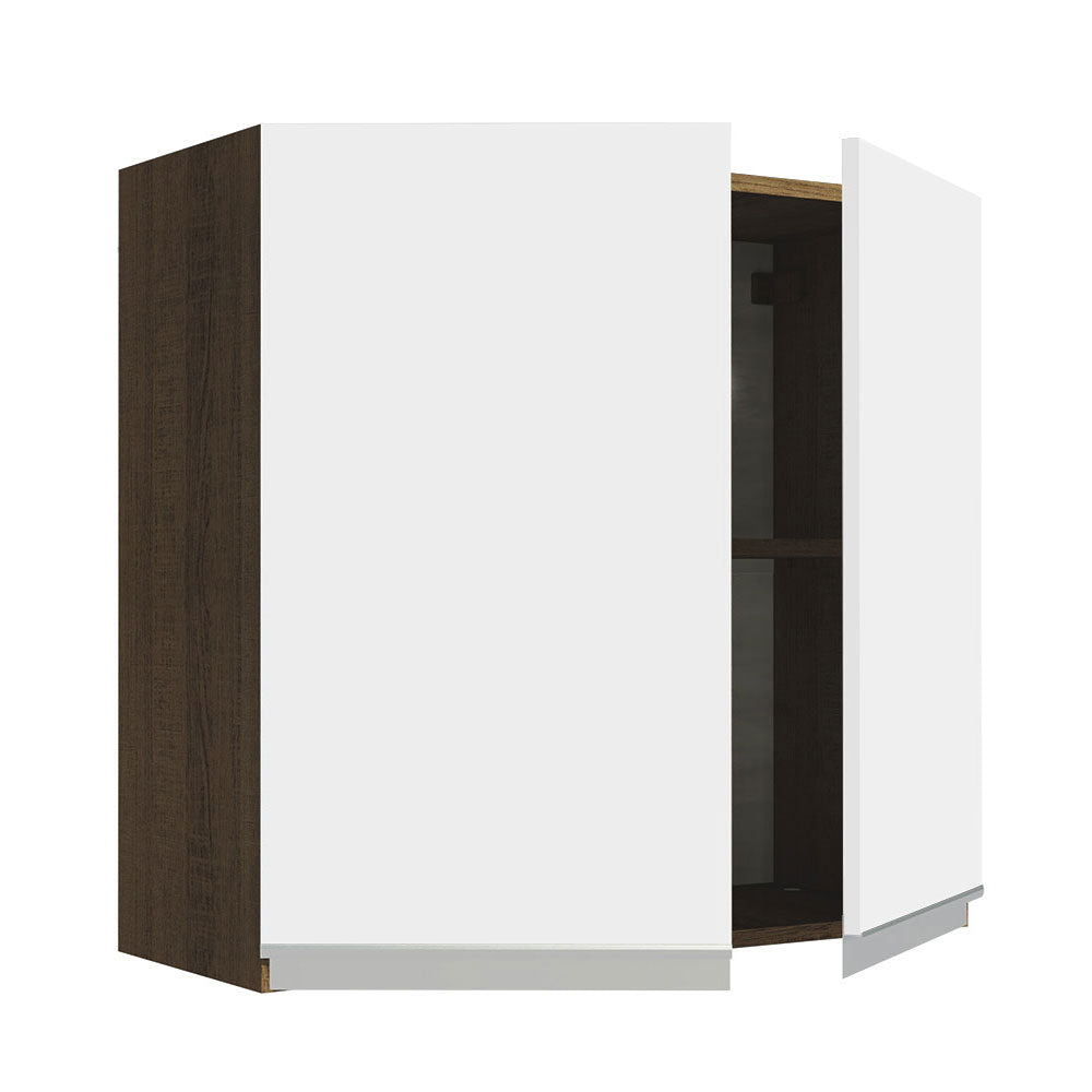 Mueble de Cocina Superior Glamy 70 cm 2 Puertas Marrón/Blanco