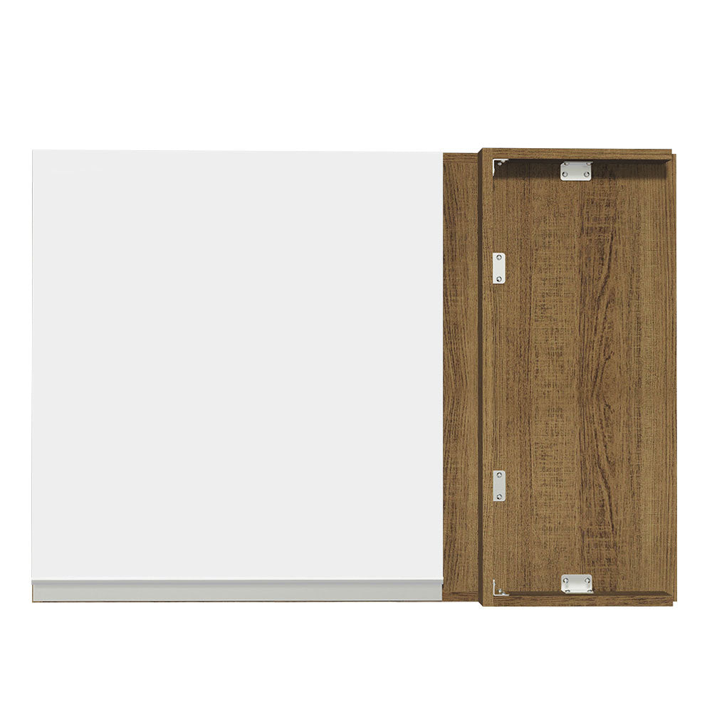 Mueble de Cocina Superior de Esquina Glamy 1 Puerta Marrón/Blanco