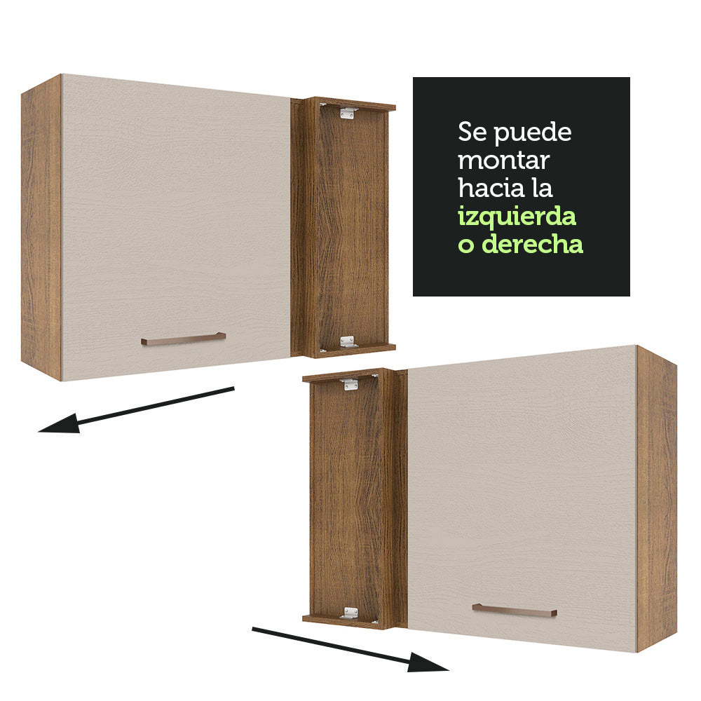 Mueble de Cocina Superior de Esquina Agata 1 Puerta Marrón/Crema