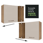 Mueble de Cocina Superior de Esquina Agata 1 Puerta Marrón/Crema