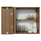 Mueble de Cocina Superior de Esquina Vik 1 Puerta Marrón/Gris