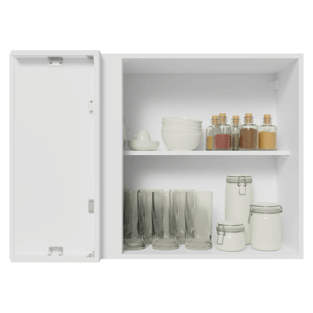 Mueble de Cocina Superior de Esquina Vik 1 Puerta Blanco/Verde