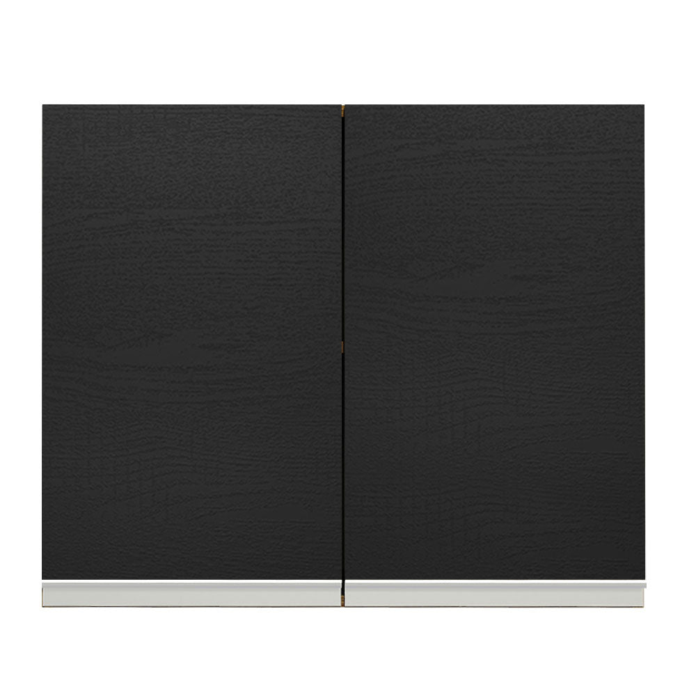 Mueble de Cocina Superior Glamy 80 cm 2 Puertas Marrón/Negro