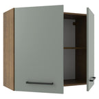 Mueble de Cocina Superior Agata 80 cm 2 Puertas Marrón/Gris