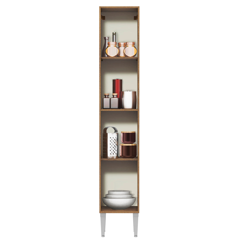 Mueble de Cocina Armario Vertical Emilly 2 Puertas Marrón/Negro