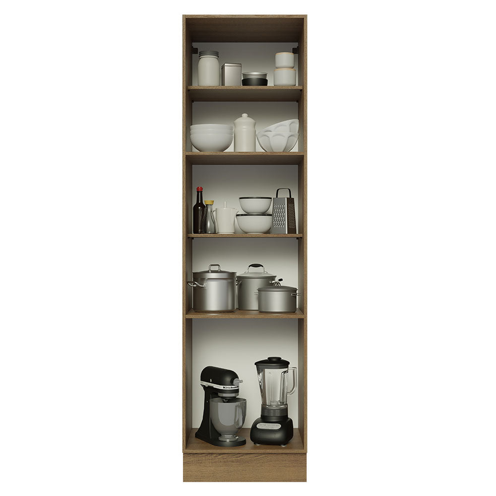 Mueble de Cocina Armario Vertical Glamy 3 Puertas Marrón/Blanco