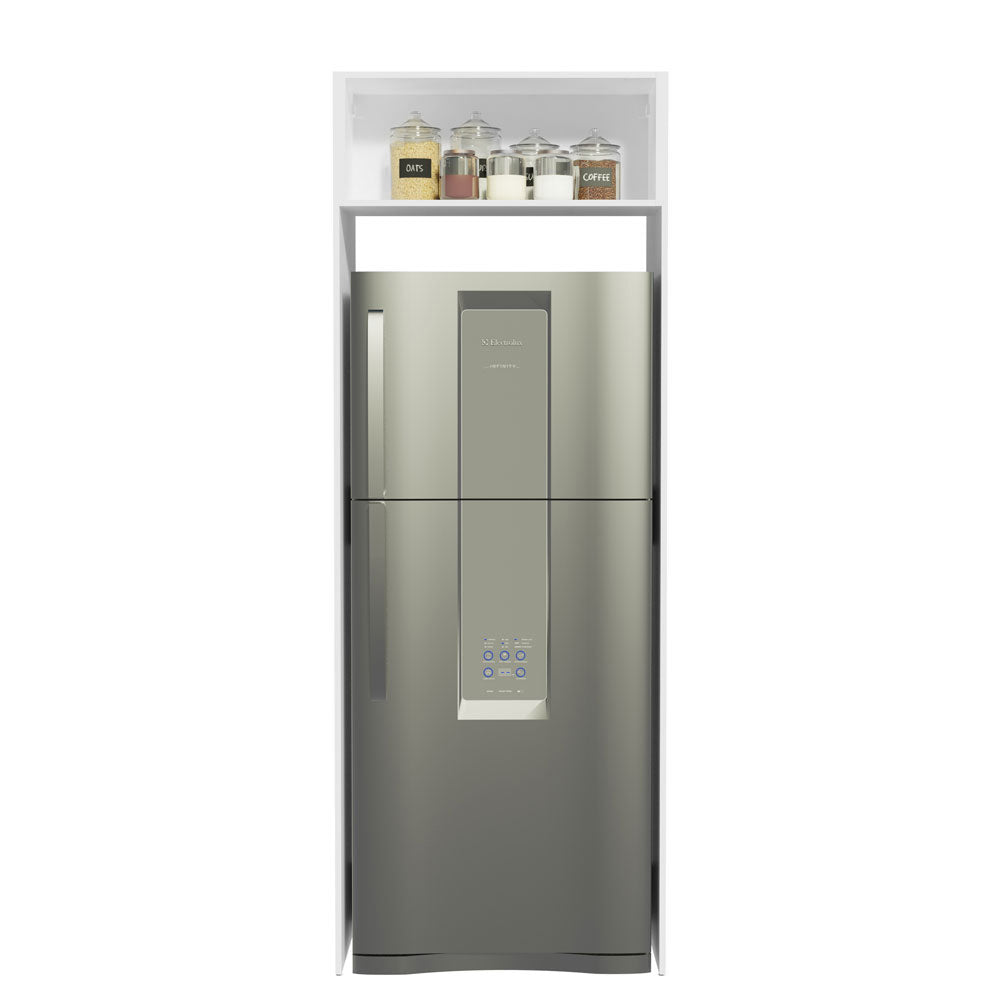 Mueble de Cocina para Nevera Agata 1 Puerta Abatible Blanco/Crema