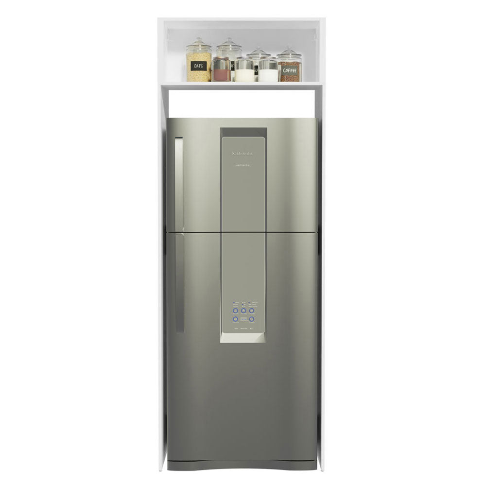 Mueble de Cocina para Nevera Glamy 1 Puerta Abatible Blanco/Negro