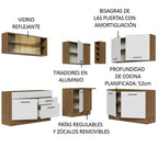 Cocina Integral de Esquina Agata 3.90 m Marrón/Blanco 01