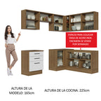 Cocina Integral de Esquina Agata 4.00 m Marrón/Blanco 02