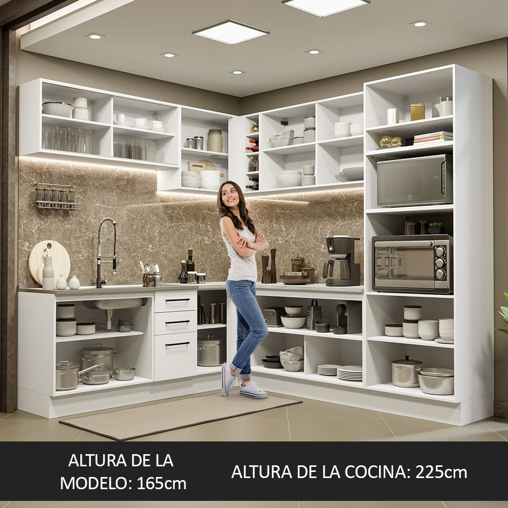 Cocina Integral de Esquina Agata 4.60 m Blanco 01