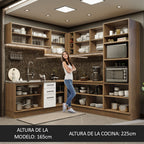 Cocina Integral de Esquina Agata 4.60 m Marrón/Blanco 01