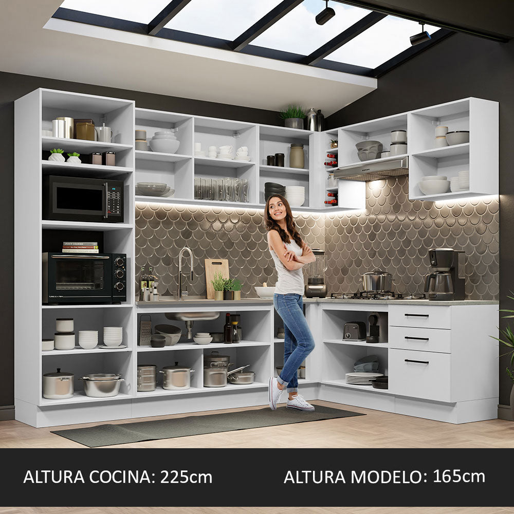Cocina Integral de Esquina Agata 4.80 m Blanco 01