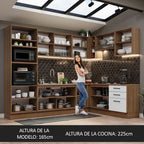 Cocina Integral de Esquina Agata 4.80 m Marrón/Blanco 01