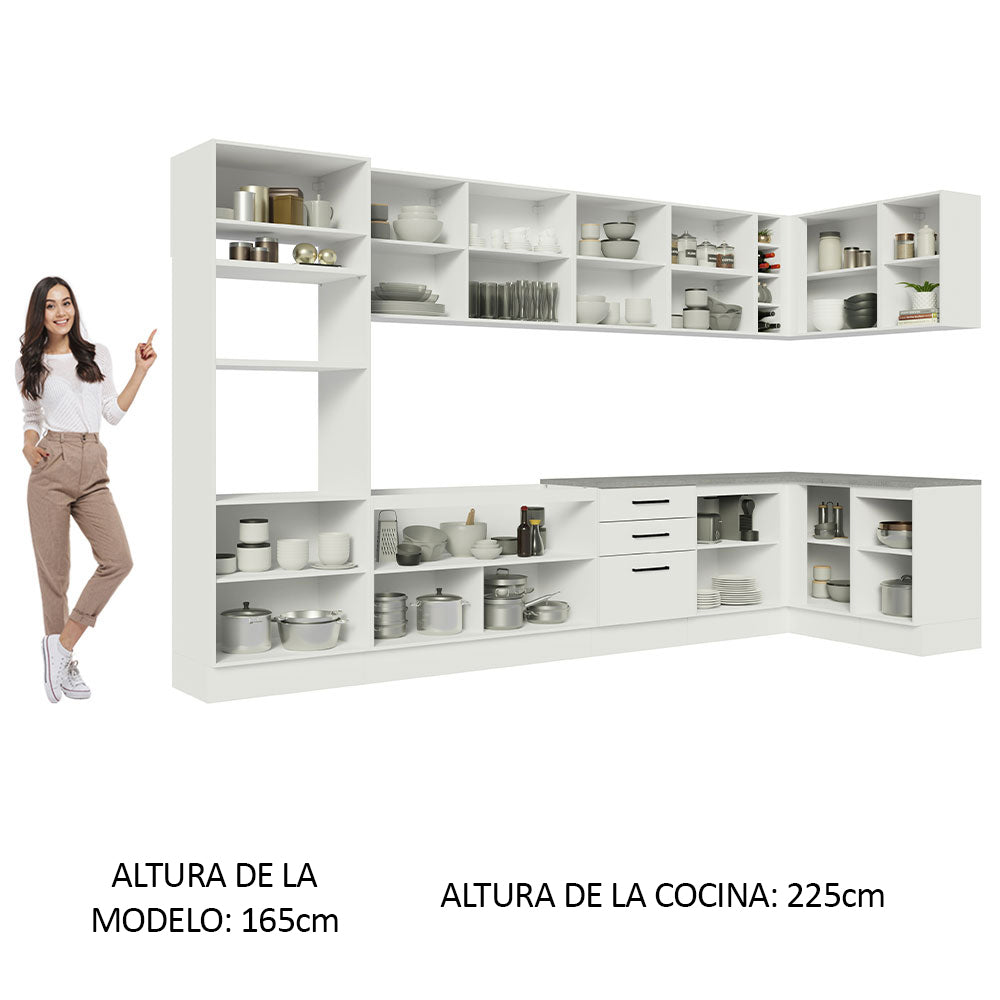 Cocina Integral de Esquina Agata 5.00 m Blanco 01