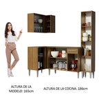 Cocina Integral de Esquina Emilly Song 2.60 m Marrón