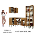 Cocina Integral de Esquina Emilly Music 2.90 m Marrón