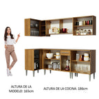 Cocina Integral de Esquina Emilly Play 2.90 m Marrón