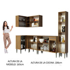 Cocina Integral de Esquina Emilly Water 3.25 m Marrón