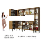 Cocina Integral de Esquina Emilly Wave 3.25 m Marrón