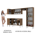 Cocina Integral de Esquina Emilly Sun 3.50 m Marrón/Negro