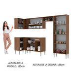 Cocina Integral de Esquina Emilly Sun 3.50 m Marrón/Blanco