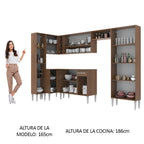 Cocina Integral de Esquina Emilly Love 3.85 m Marrón/Blanco