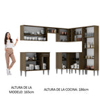 Cocina Integral de Esquina Emilly Ice 4.20 m Marrón/Negro