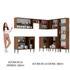 Cocina Integral de Esquina Emilly Ice 4.20 m Marrón/Gris