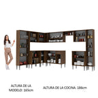 Cocina Integral de Esquina Emilly Big 5.15 Metros Marrón/Blanco