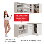 Cocina Integral de Esquina Glamy 2.70 m Blanco 01