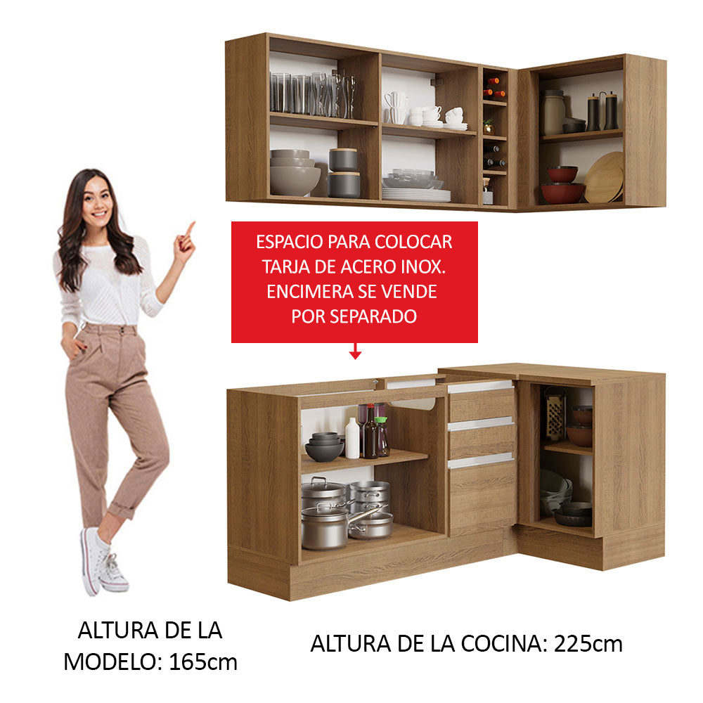 Cocina Integral de Esquina Glamy 2.70 m Marrón 01