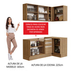 Cocina Integral de Esquina Glamy 2.70 m Marrón 01