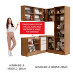 Cocina Integral de Esquina Glamy 3.30 m Marrón/Blanco 01