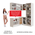 Cocina Integral de Esquina Glamy 3.30 m Blanco/Marrón 01