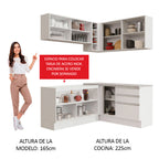 Cocina Integral de Esquina Glamy 3.30 m Blanco 02