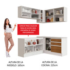 Cocina Integral de Esquina Glamy 3.30 m Blanco/Marrón 02
