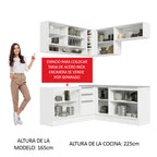 Cocina Integral de Esquina Glamy 3.50 m Blanco 02