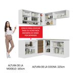 Cocina Integral de Esquina Glamy 3.50 m Blanco/Marrón 02