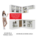 Cocina Integral de Esquina Glamy 3.50 m Blanco/Marrón 03