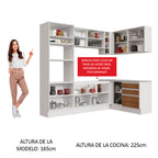 Cocina Integral de Esquina Glamy 4.00 m Blanco/Marrón 02