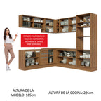 Cocina Integral de Esquina Glamy 4.60 m Marrón 01