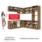 Cocina Integral de Esquina Glamy 4.60 m Marrón/Blanco 01