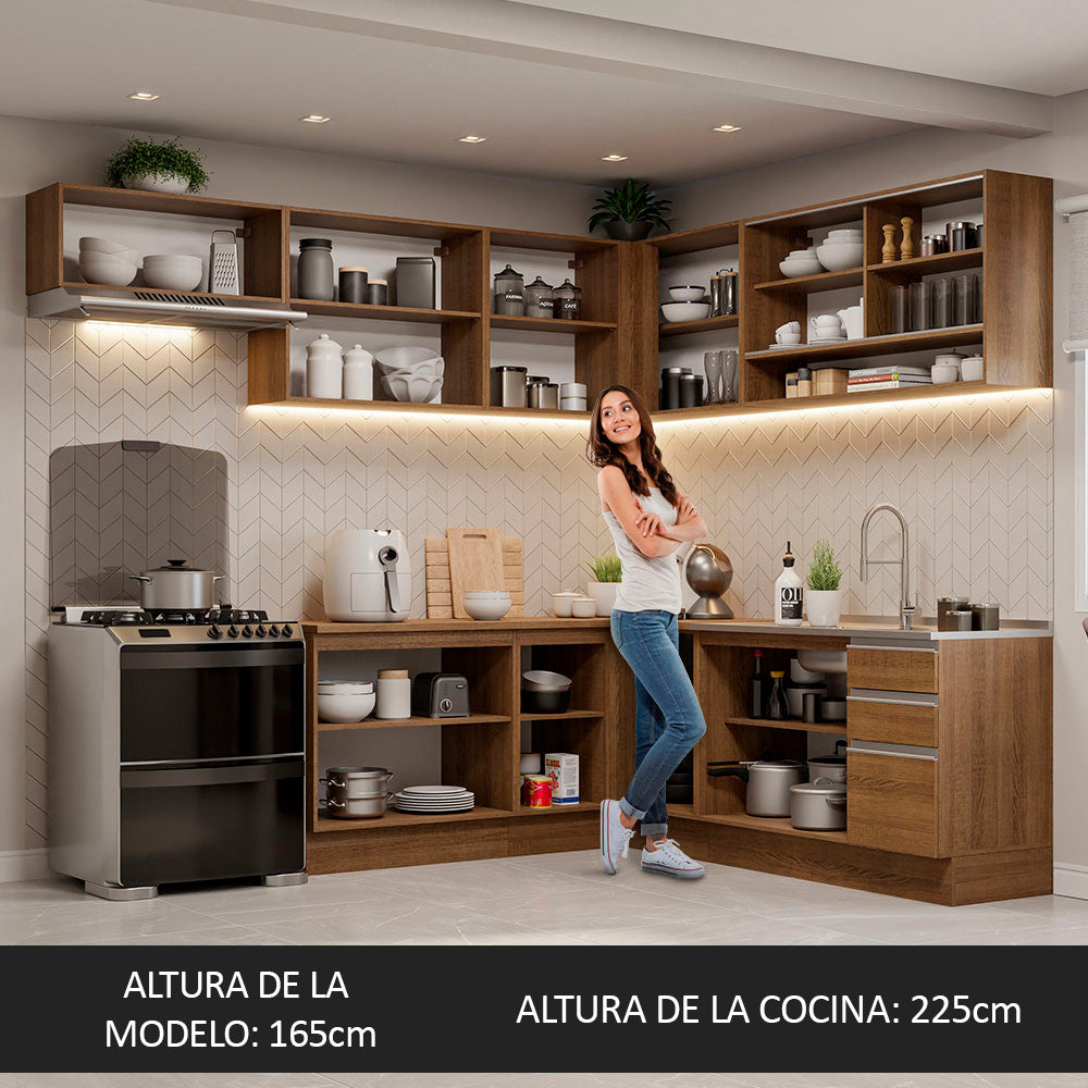 Cocina Integral de Esquina Glamy 4.70 m Marrón 01