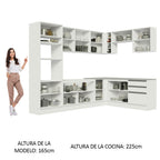 Cocina Integral de Esquina Glamy 4.80 m Blanco 01