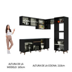 Cocina Integral de Esquina Reims 4.00 m con Encimera Negro 02