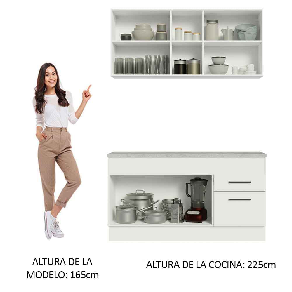 Cocina Integral Agata 1.50 m con Encimera Blanco 01