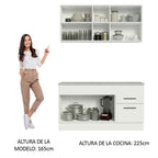 Cocina Integral Agata 1.50 m con Encimera Blanco 01
